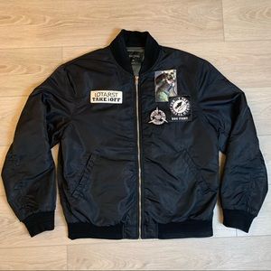 Rare Punk Rock Peacebird Bomber Jacket With Patches Street Wear